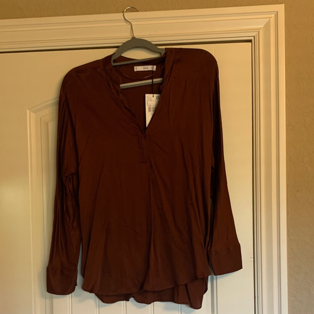 Mango Deep Brown Blouse